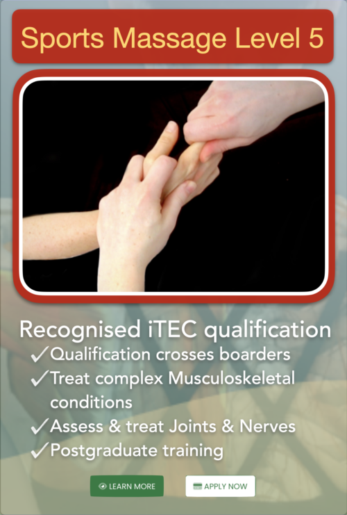 iTEC Level 5 Certificate in Sports Massage - North Dublin (SML5#9)