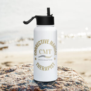 Stainless steel water bottle with a straw lid